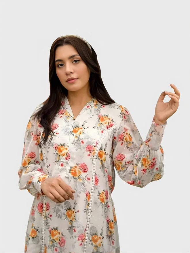 زوك Zauk Women Floral Print Midi Dress